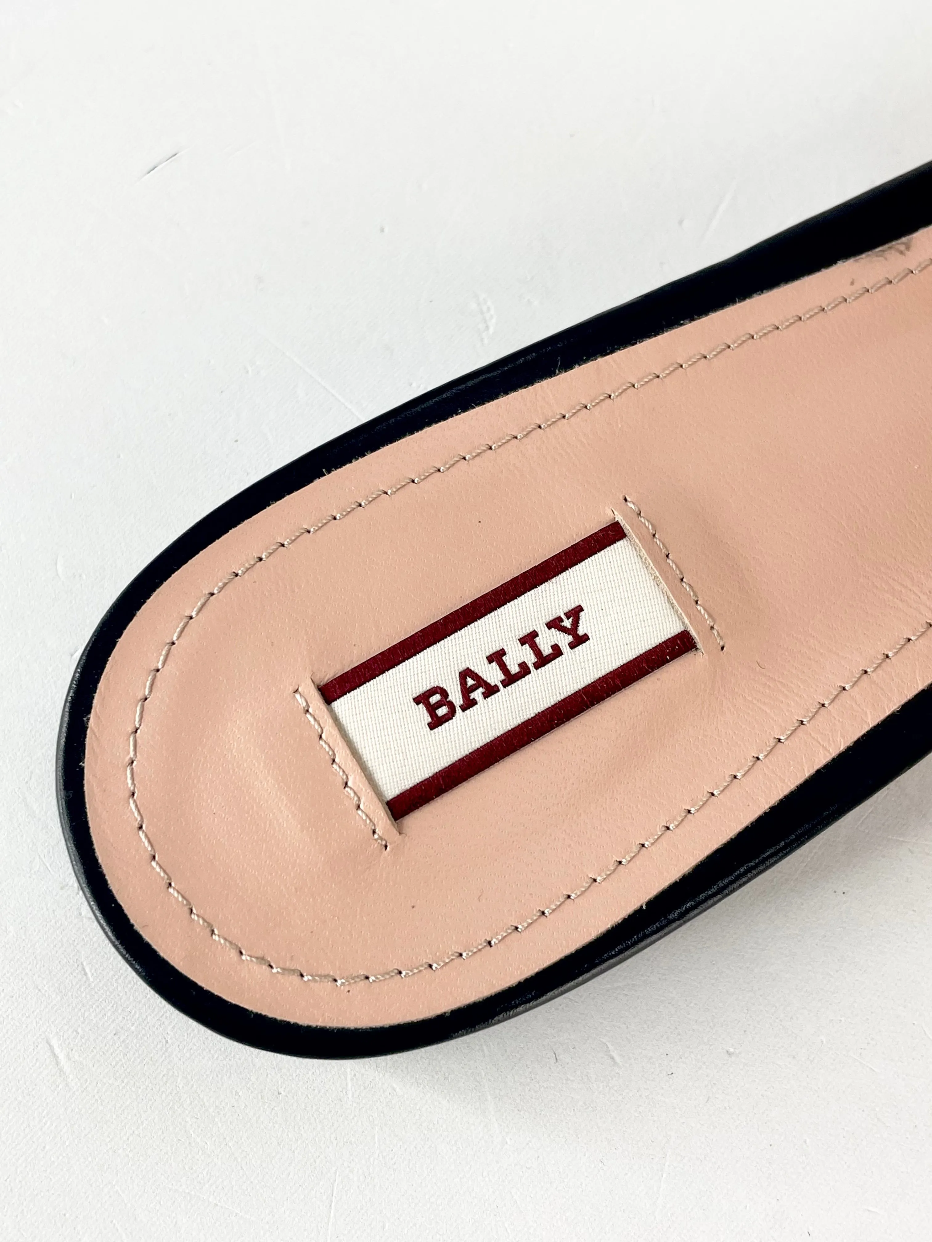 Bally Black & Gold Hamelin Leather Mules - EU41