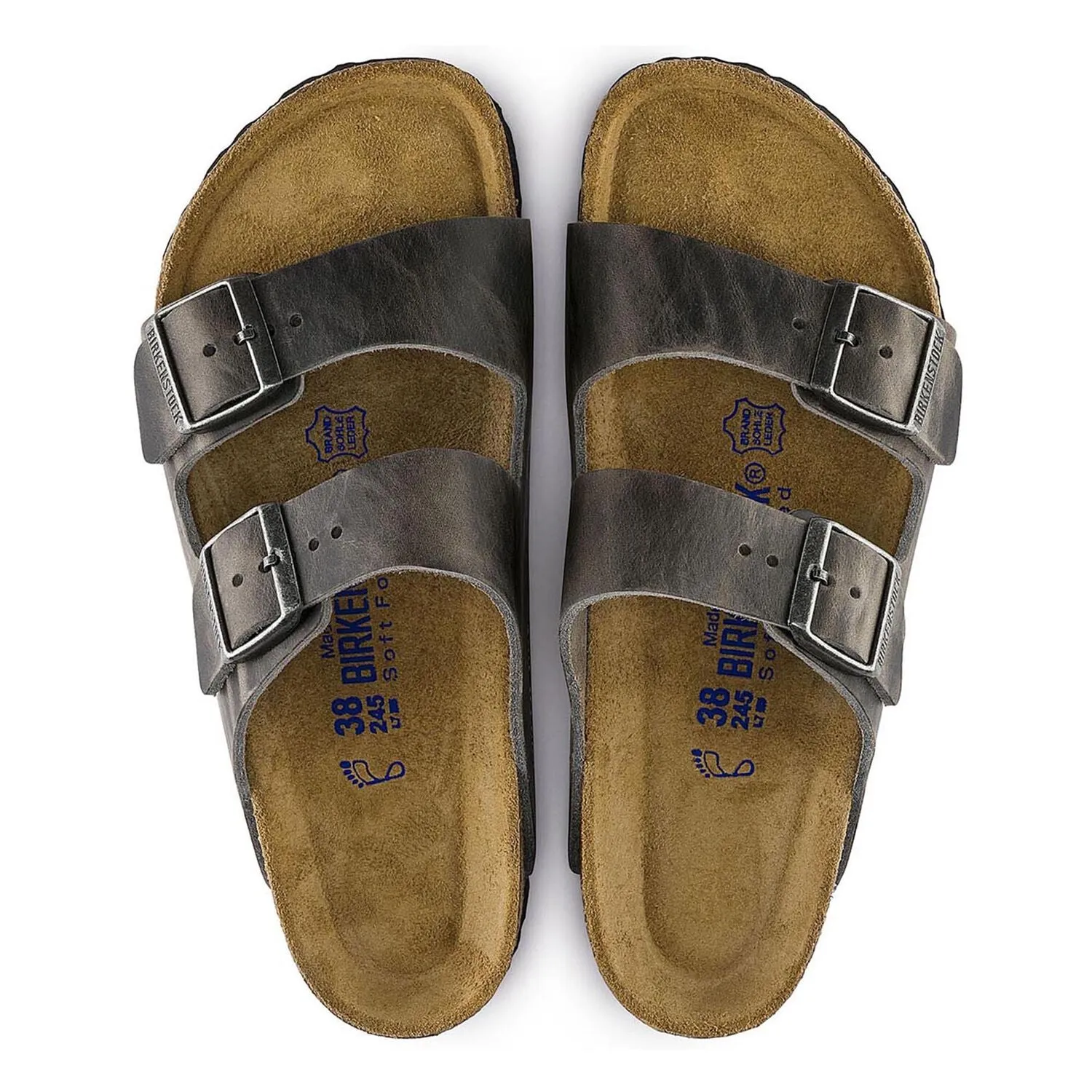 Birkenstock Arizona Iron Oiled Leather Soft Footbed