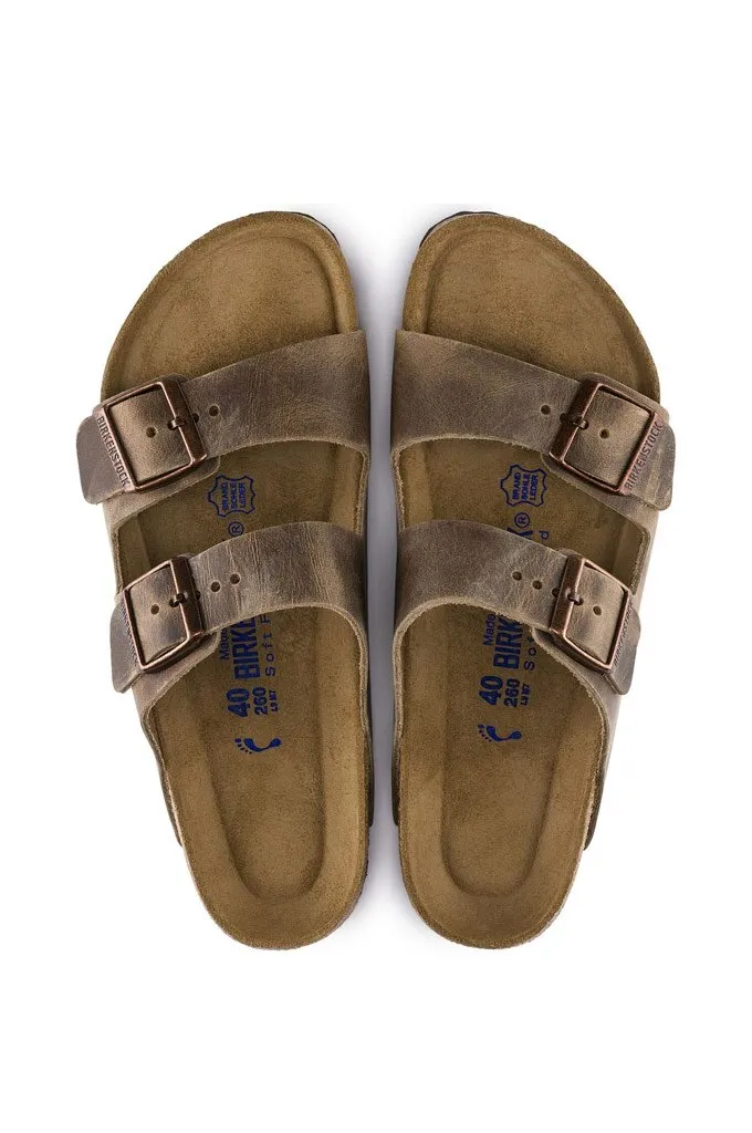 Birkenstock Arizona Soft Footbed Oiled Nubuck Leather Regular Fit Unisex Sandals