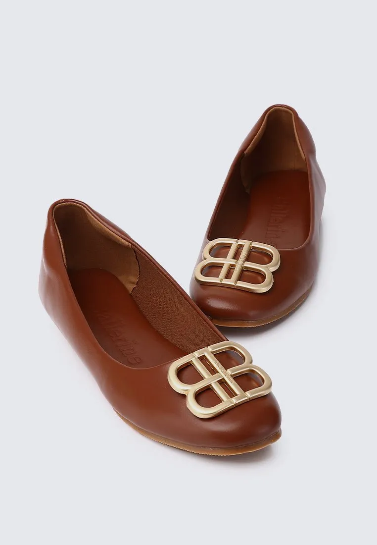 Brenda Comfy Ballerina In Brown