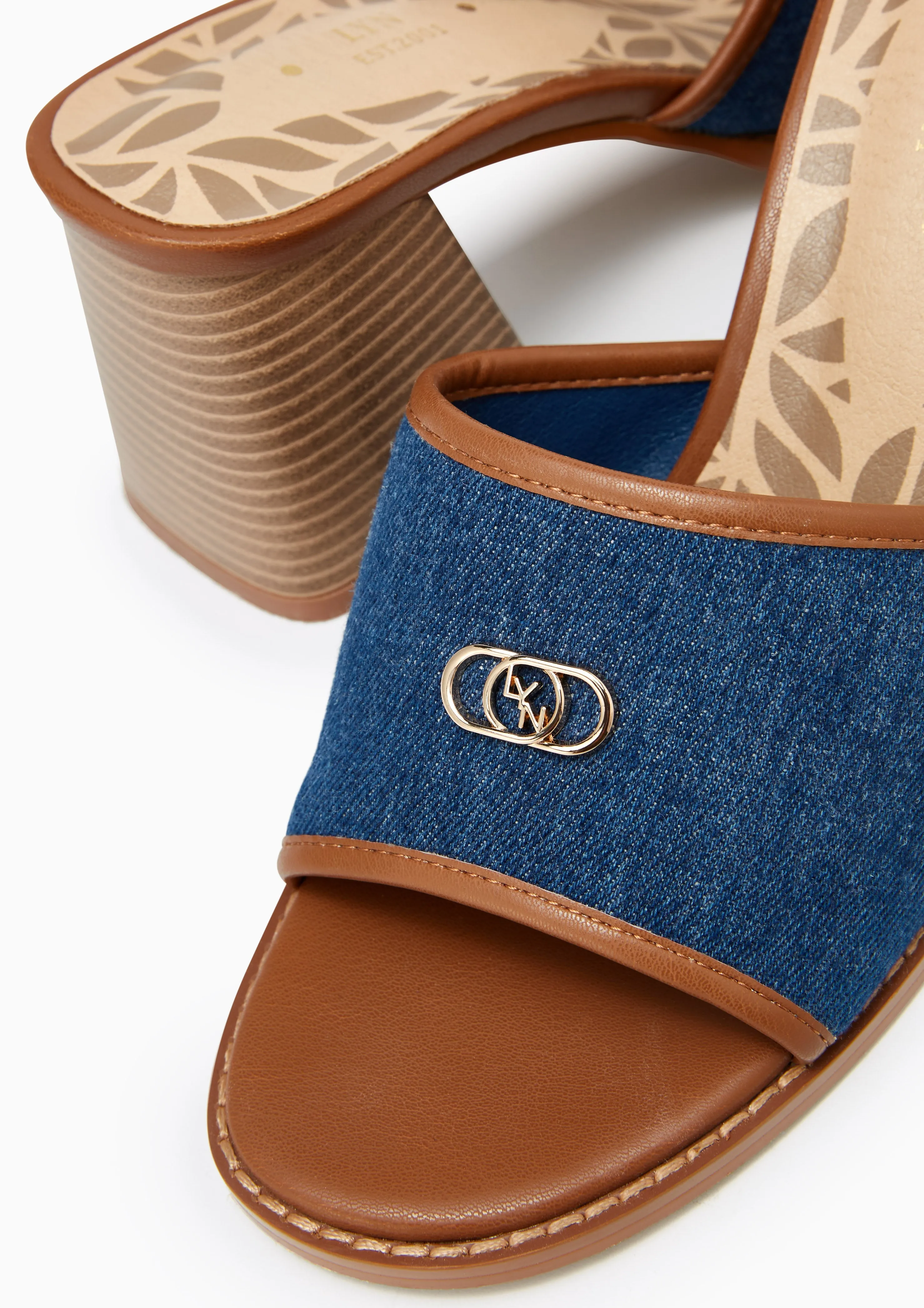 Budd High Heel Mules Blue