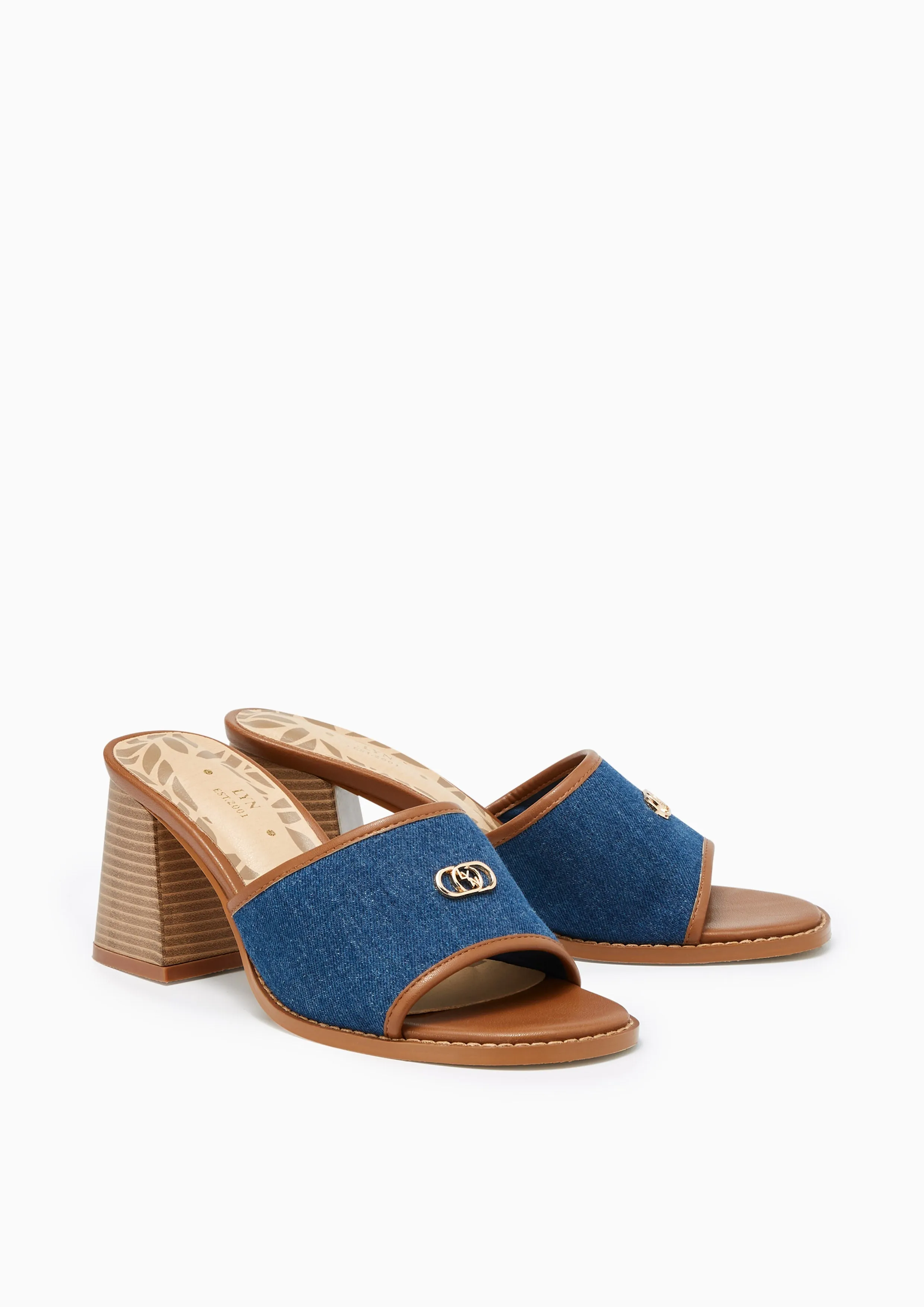 Budd High Heel Mules Blue