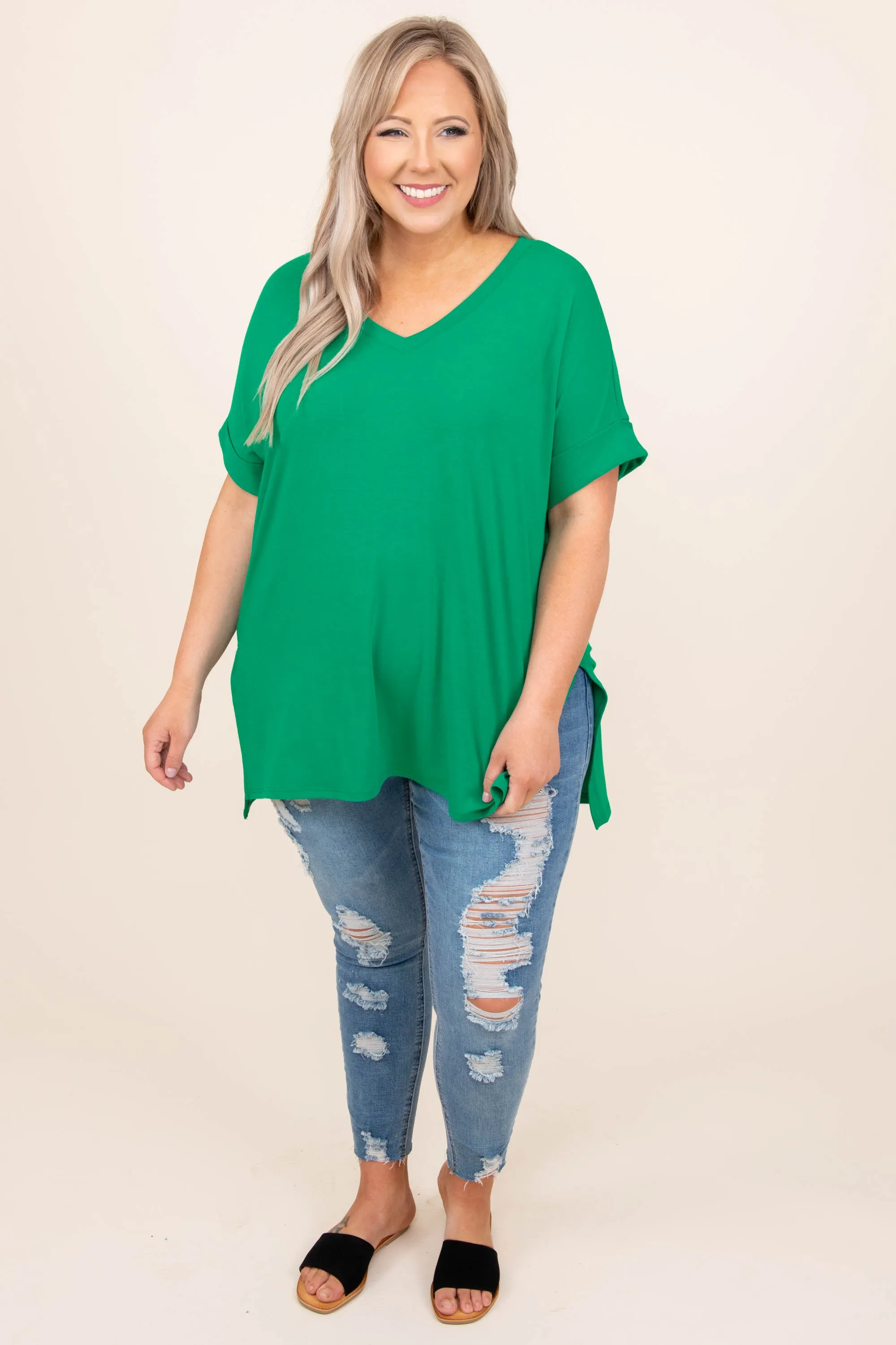 Comfy Travels Top, Kelly Green