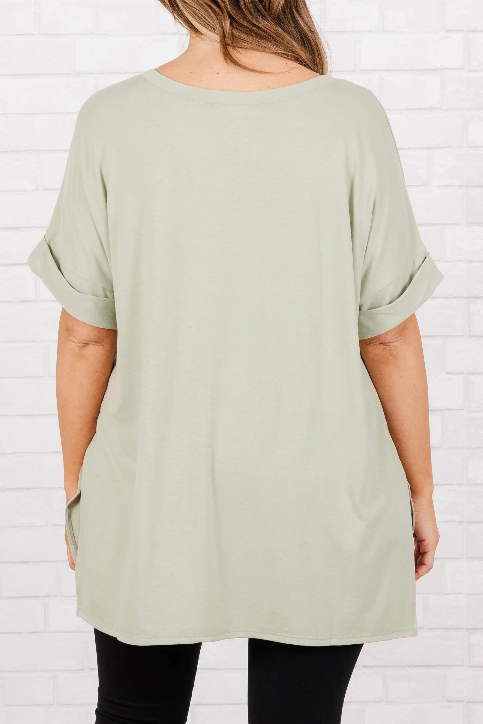 Comfy Travels Top, Light Sage