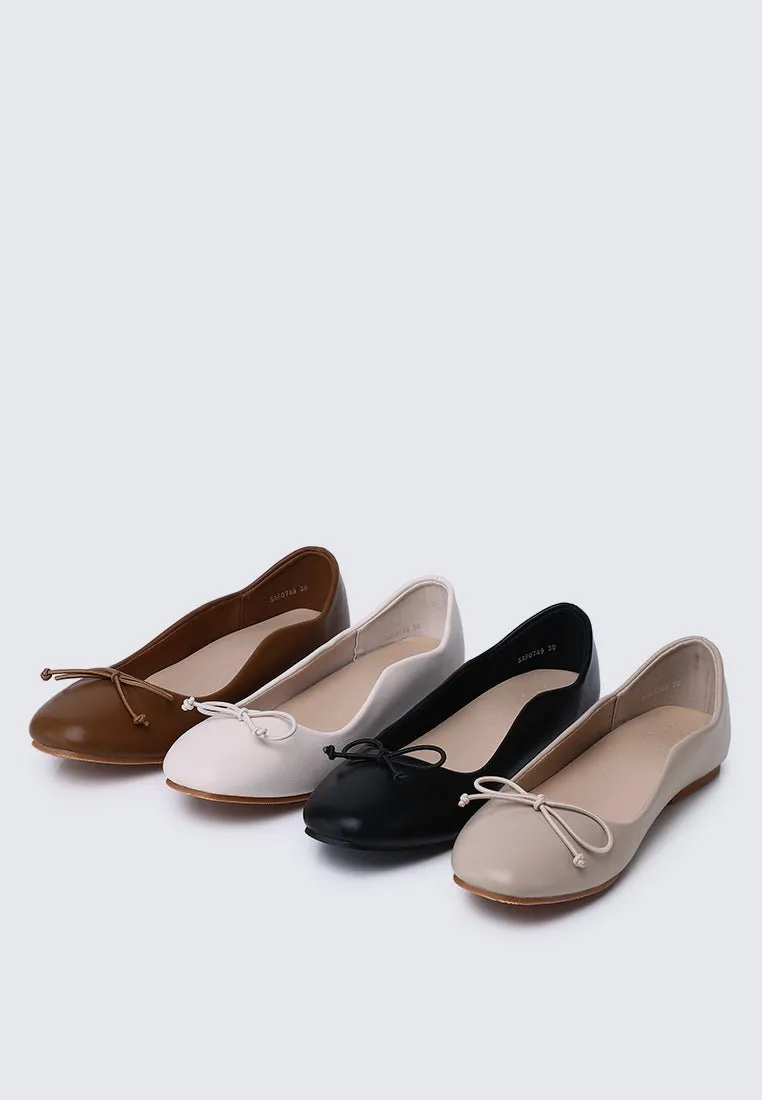 Dorra Comfy Ballerina In Beige