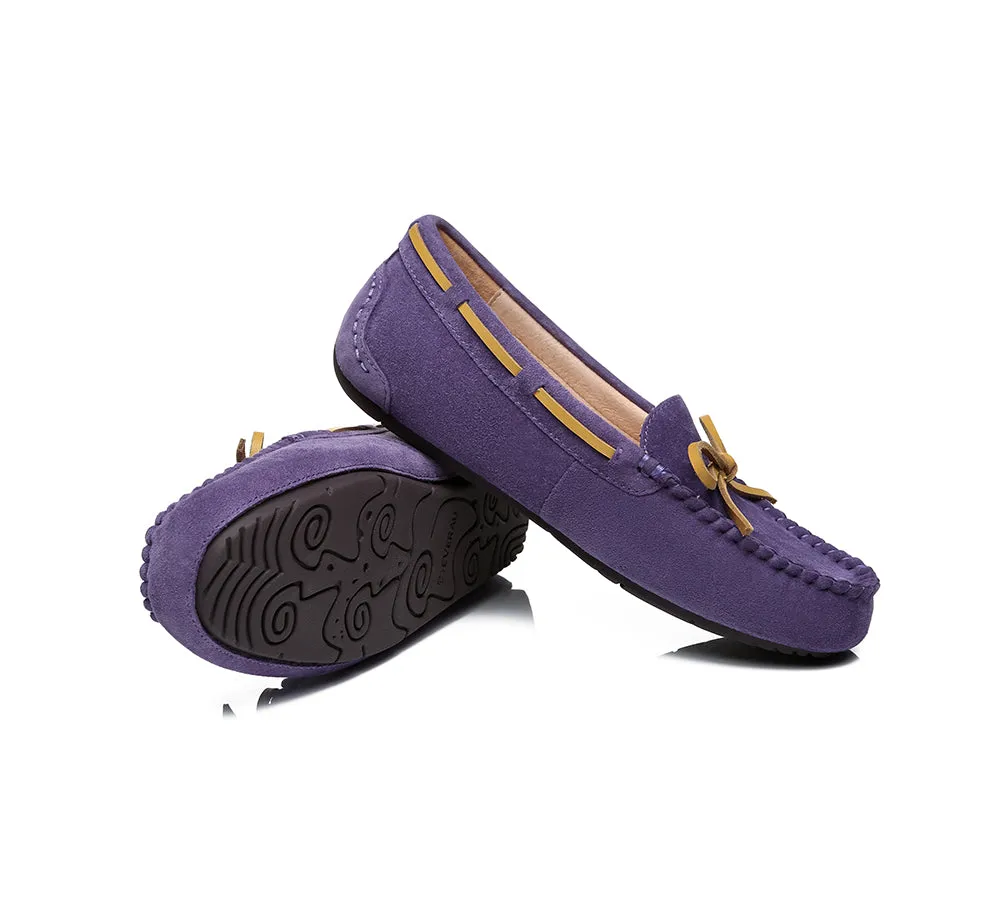 EVERAU® Women Leather Bow Casual Summer Moccasins