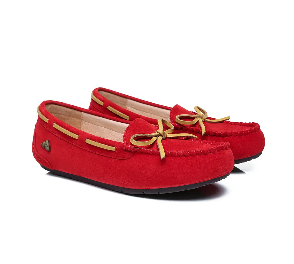 EVERAU® Women Leather Bow Casual Summer Moccasins