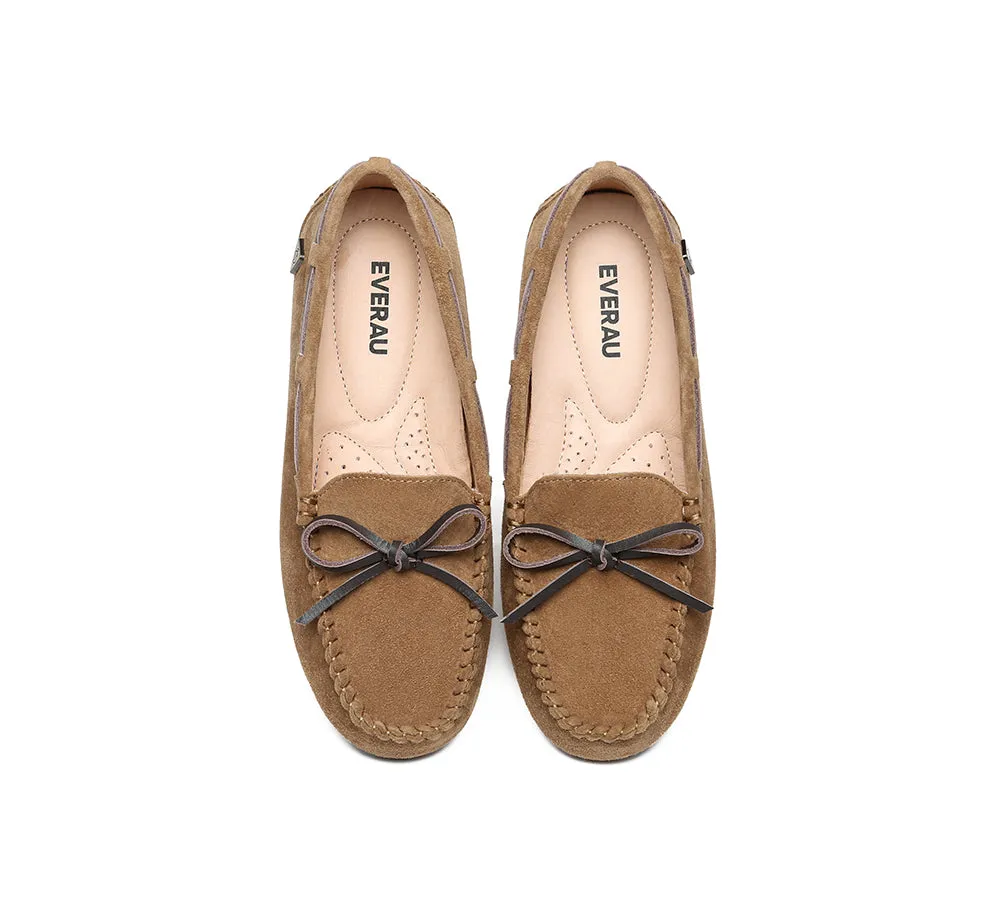 EVERAU® Women Leather Bow Casual Summer Moccasins