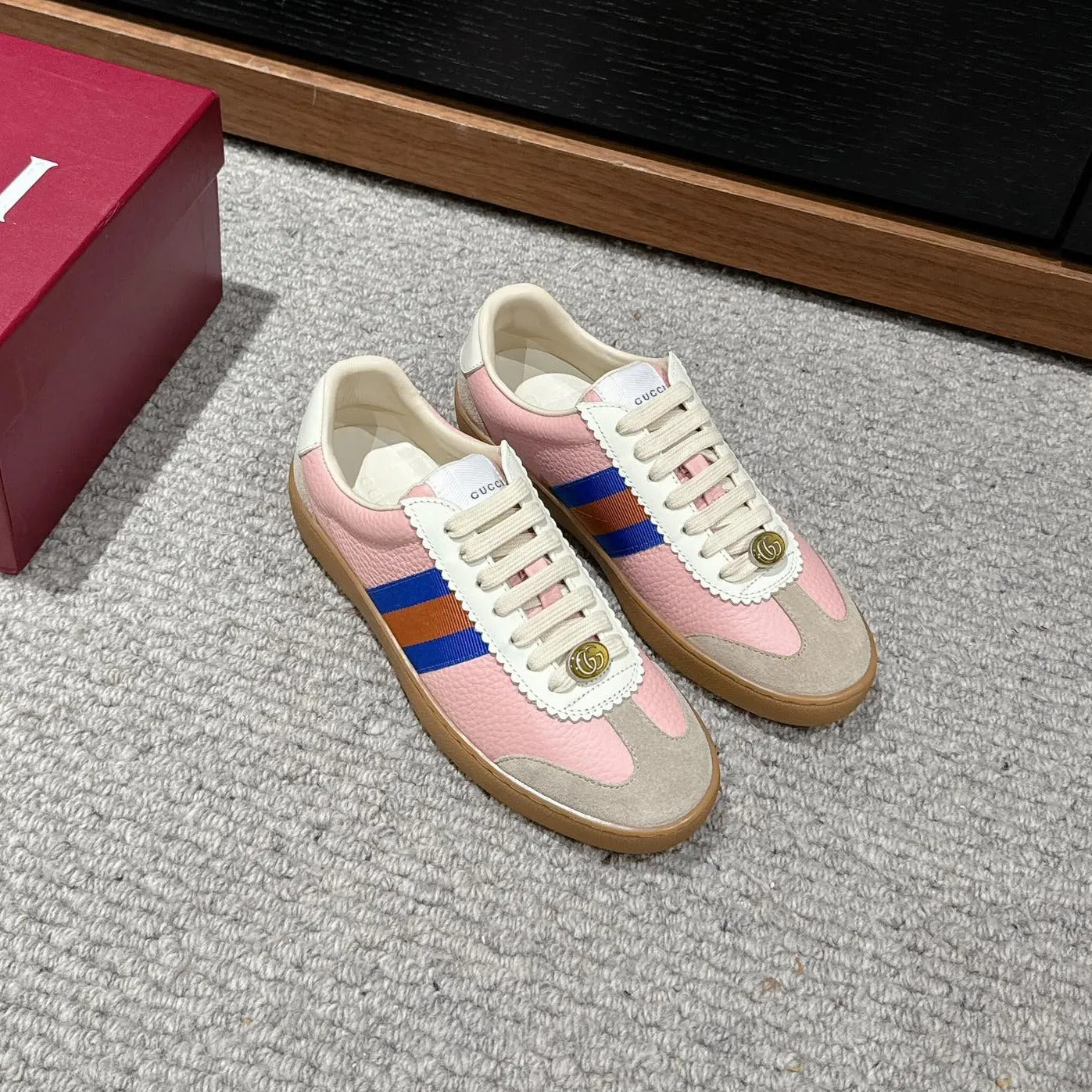 GG & ADIDAS SNEAKER LIGHT PINK CALFSKIN