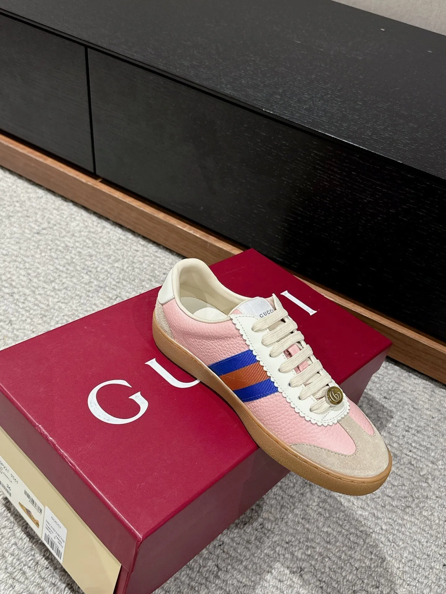 GG & ADIDAS SNEAKER LIGHT PINK CALFSKIN