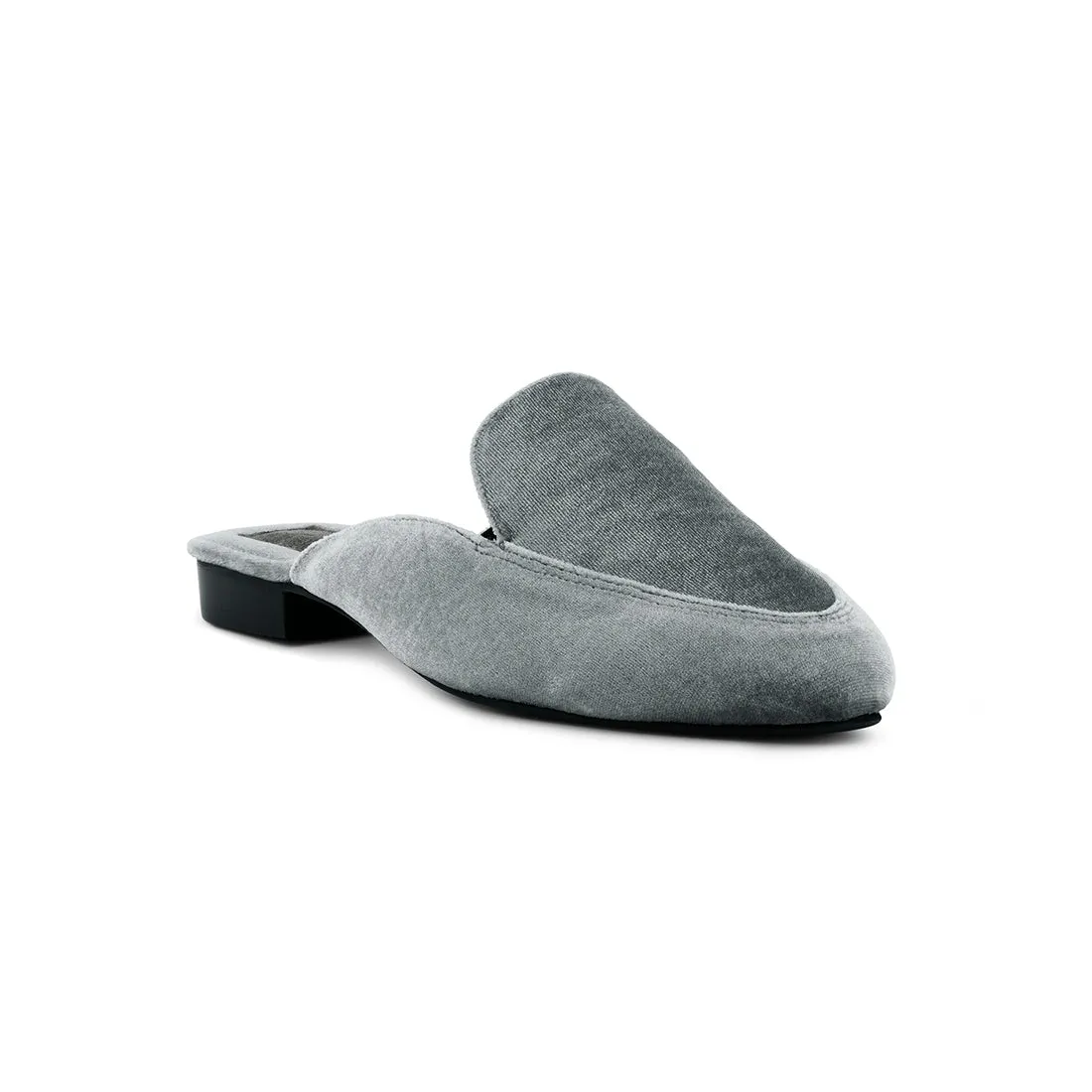 Grey Velvet Handcrafted Mules