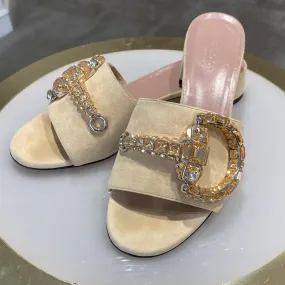 Gucci Crystal Maxime Slide Sandals