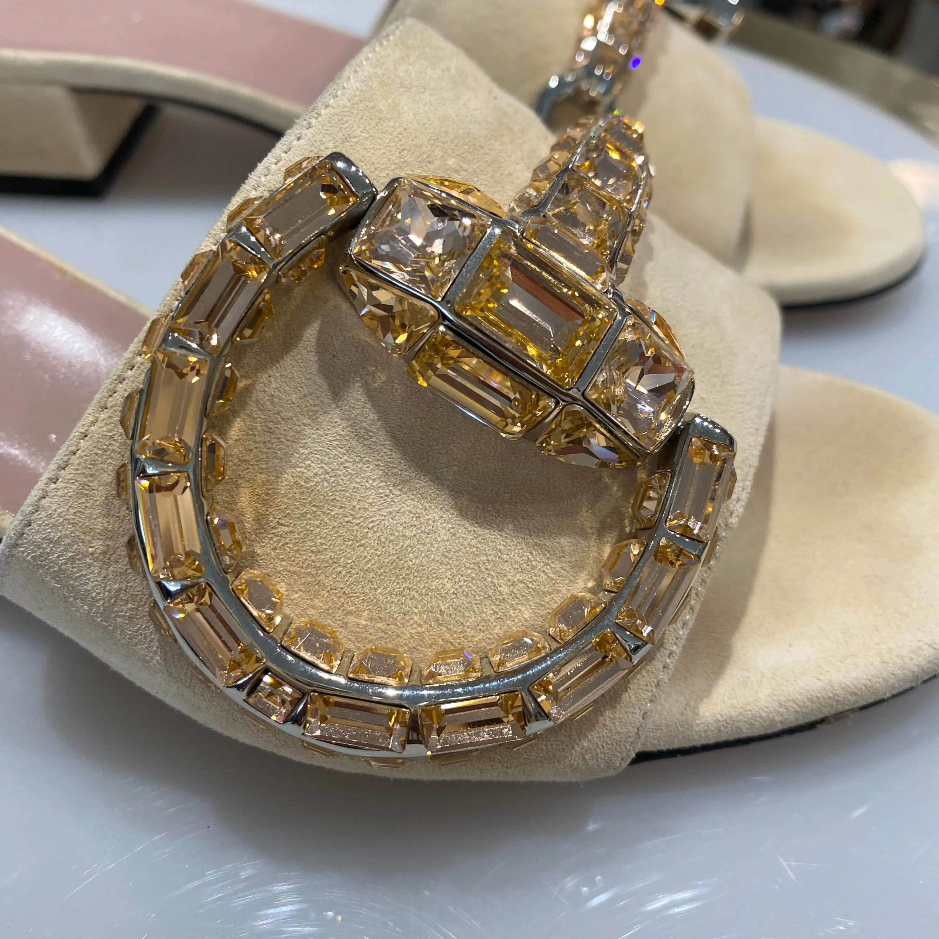 Gucci Crystal Maxime Slide Sandals