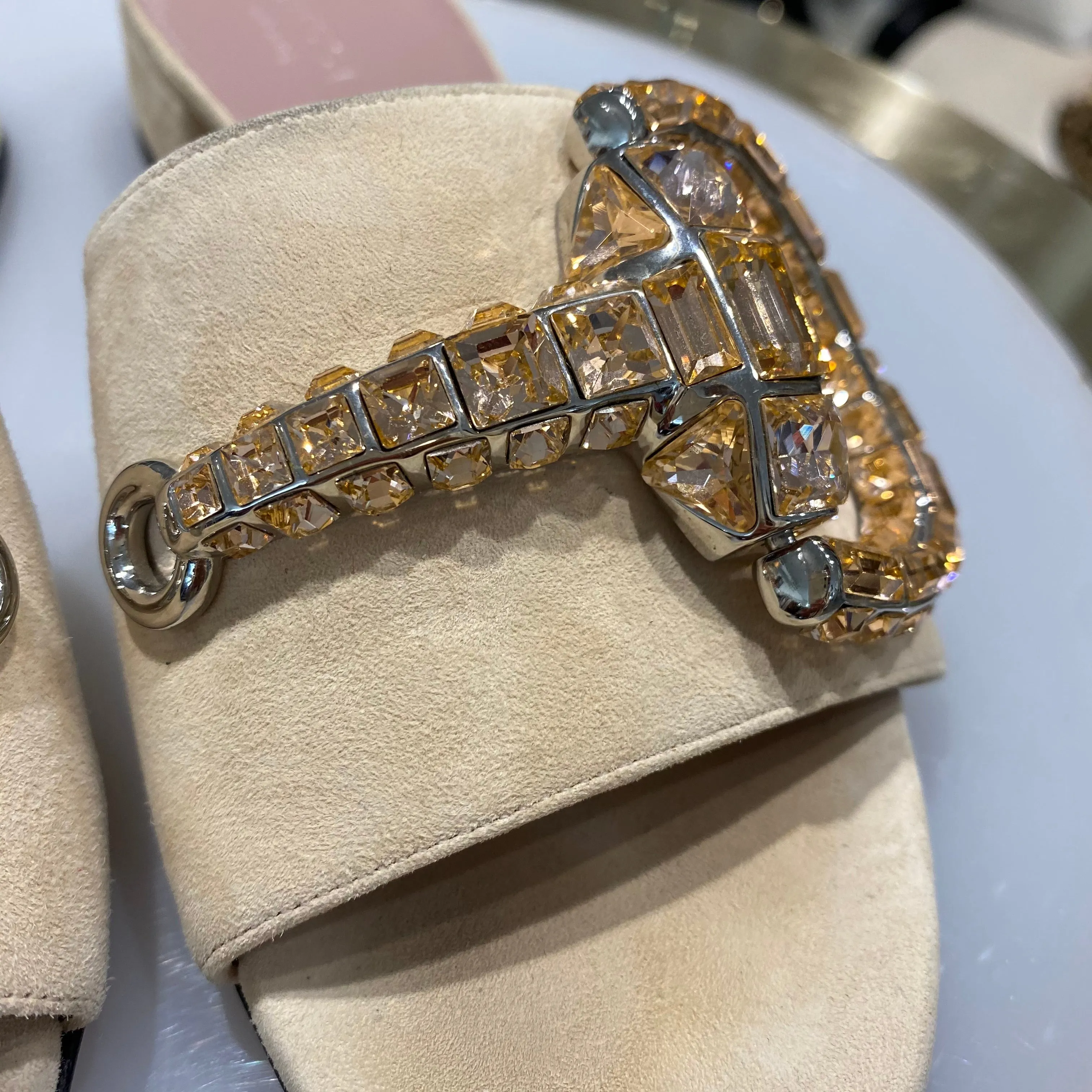 Gucci Crystal Maxime Slide Sandals