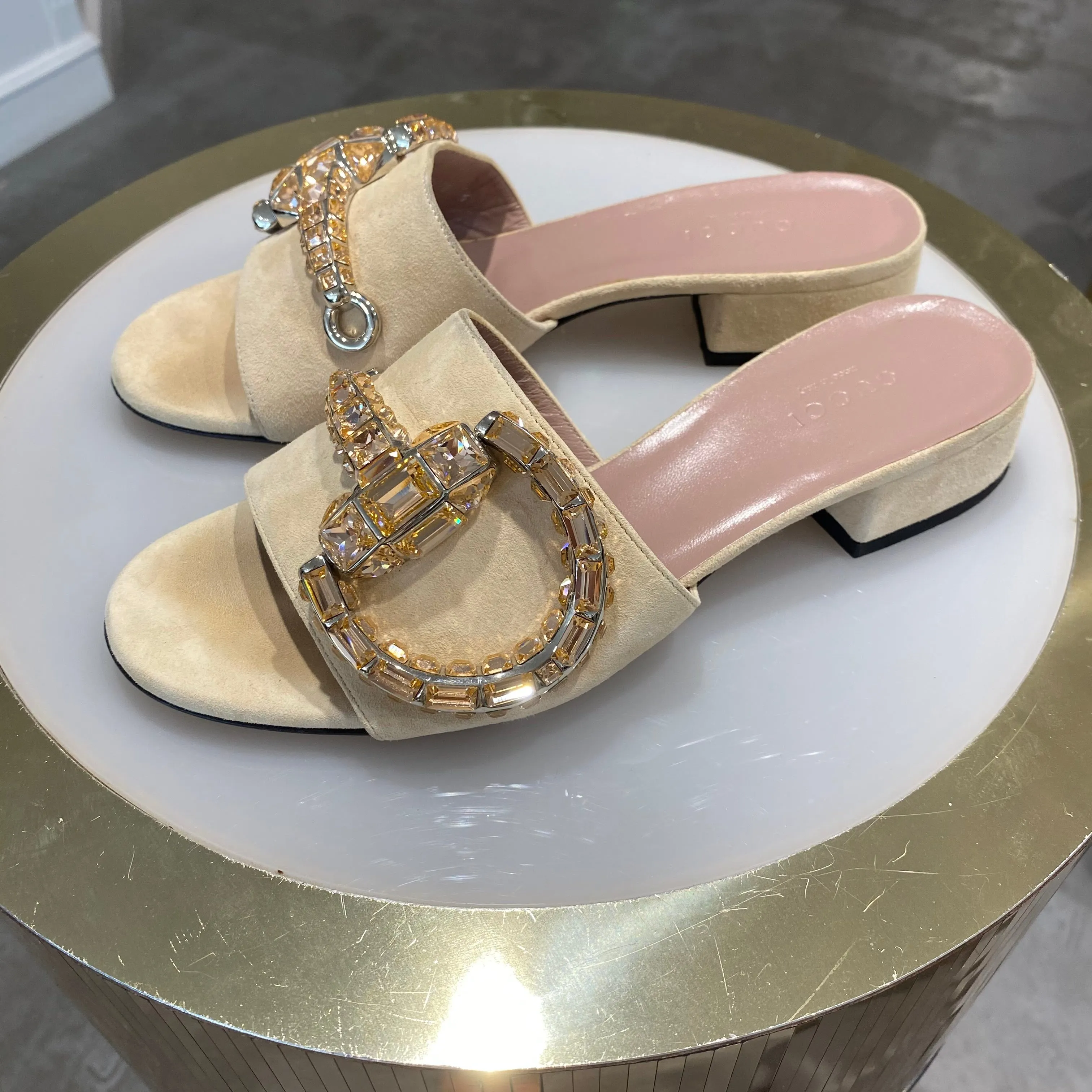 Gucci Crystal Maxime Slide Sandals