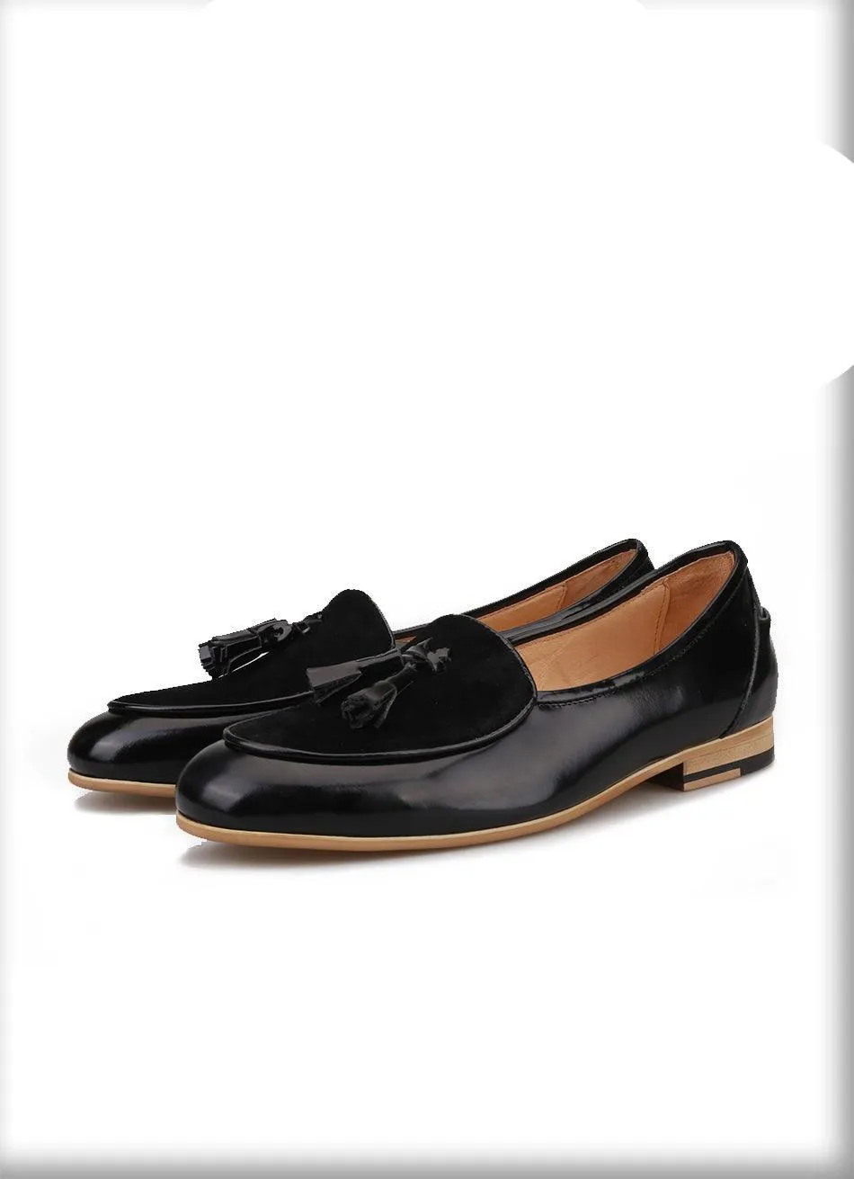 Leather Men Loafers With Tassel - Men Shoes