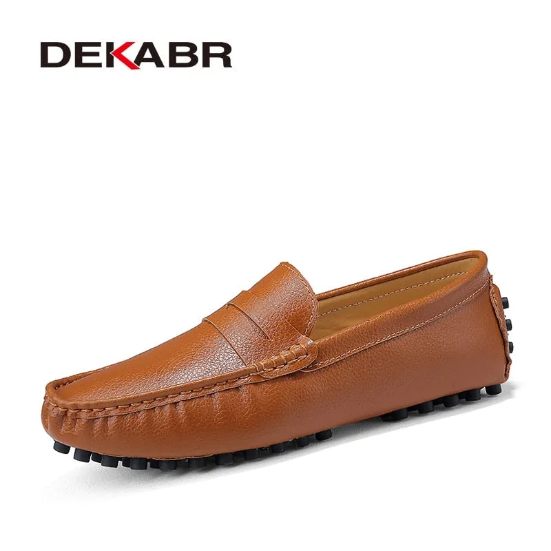 Mens Flat Large Size 49 Men Loafers Soft Moccasins High Quality Spring Autumn Genuine Leather Shoes Men Warm Flats Driving Shoes