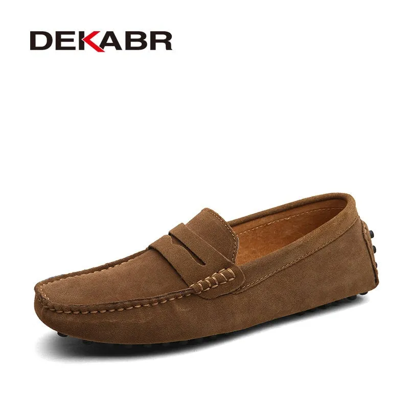 Mens Flat Large Size 49 Men Loafers Soft Moccasins High Quality Spring Autumn Genuine Leather Shoes Men Warm Flats Driving Shoes