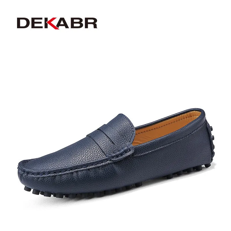 Mens Flat Large Size 49 Men Loafers Soft Moccasins High Quality Spring Autumn Genuine Leather Shoes Men Warm Flats Driving Shoes