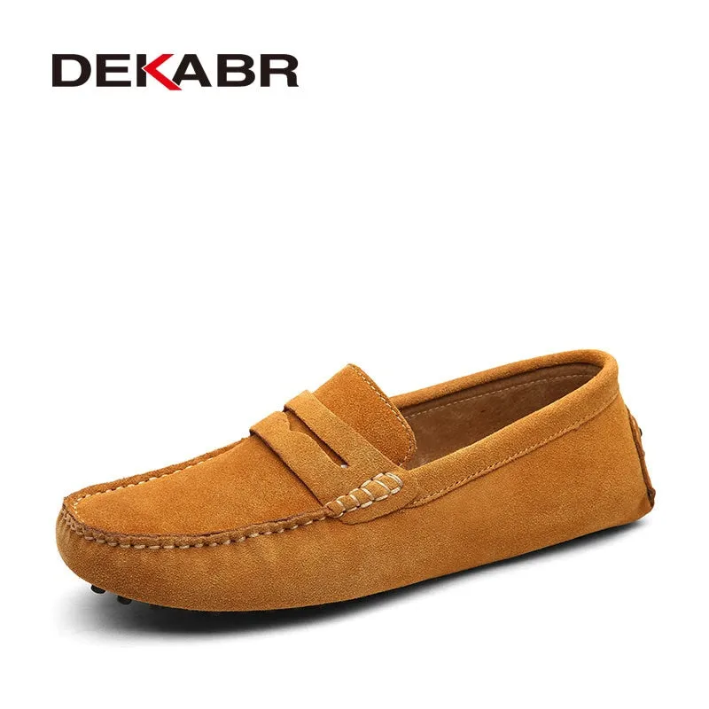 Mens Flat Large Size 49 Men Loafers Soft Moccasins High Quality Spring Autumn Genuine Leather Shoes Men Warm Flats Driving Shoes