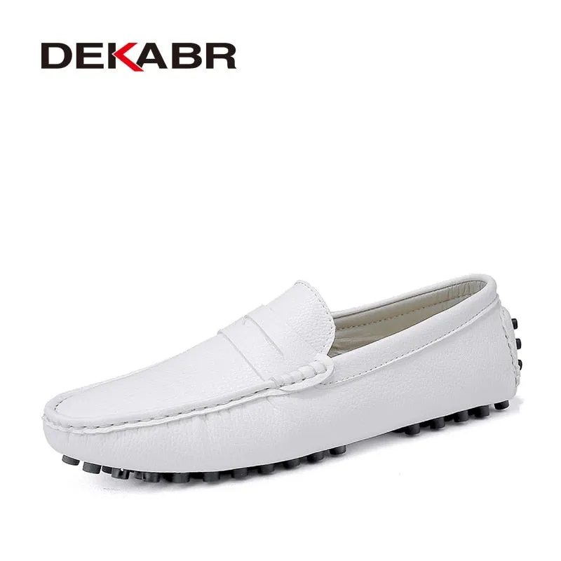 Mens Flat Large Size 49 Men Loafers Soft Moccasins High Quality Spring Autumn Genuine Leather Shoes Men Warm Flats Driving Shoes