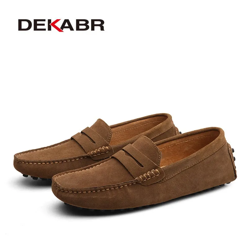 Mens Flat Large Size 49 Men Loafers Soft Moccasins High Quality Spring Autumn Genuine Leather Shoes Men Warm Flats Driving Shoes