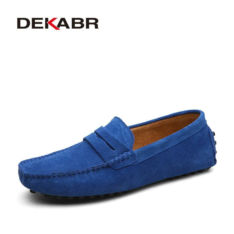 Mens Flat Large Size 49 Men Loafers Soft Moccasins High Quality Spring Autumn Genuine Leather Shoes Men Warm Flats Driving Shoes