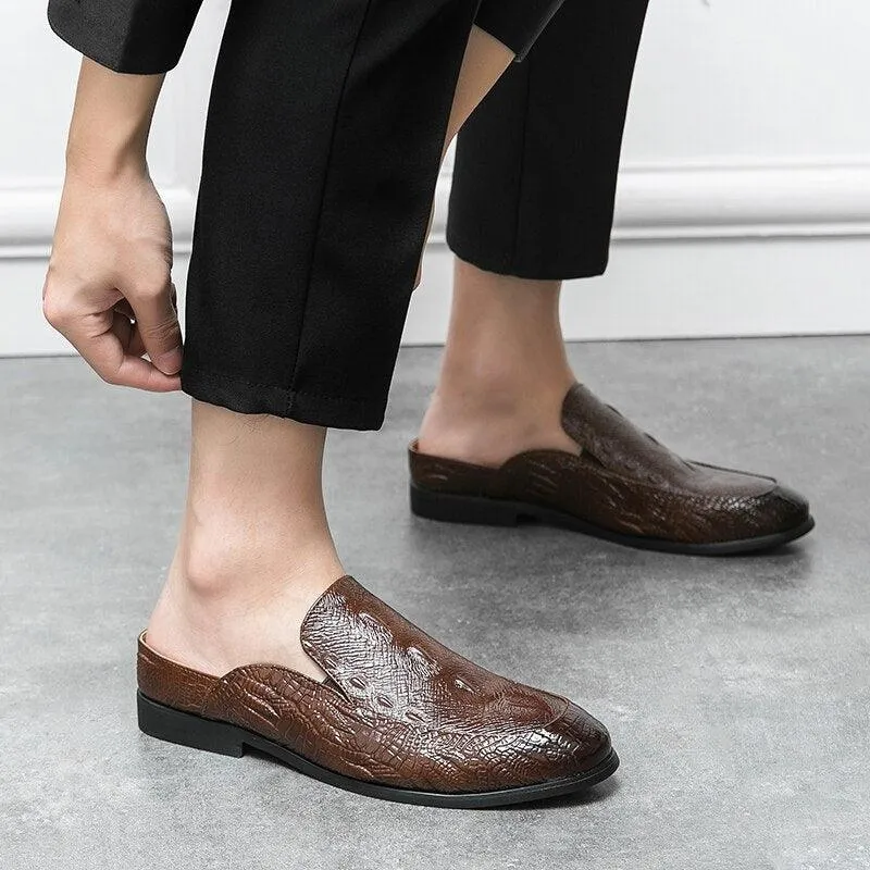 Mens Genuine Leather Slip On Loafers