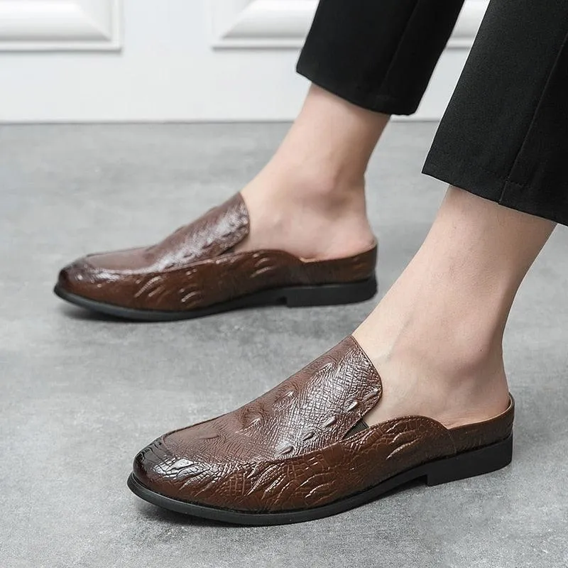 Mens Genuine Leather Slip On Loafers