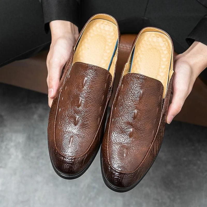 Mens Genuine Leather Slip On Loafers