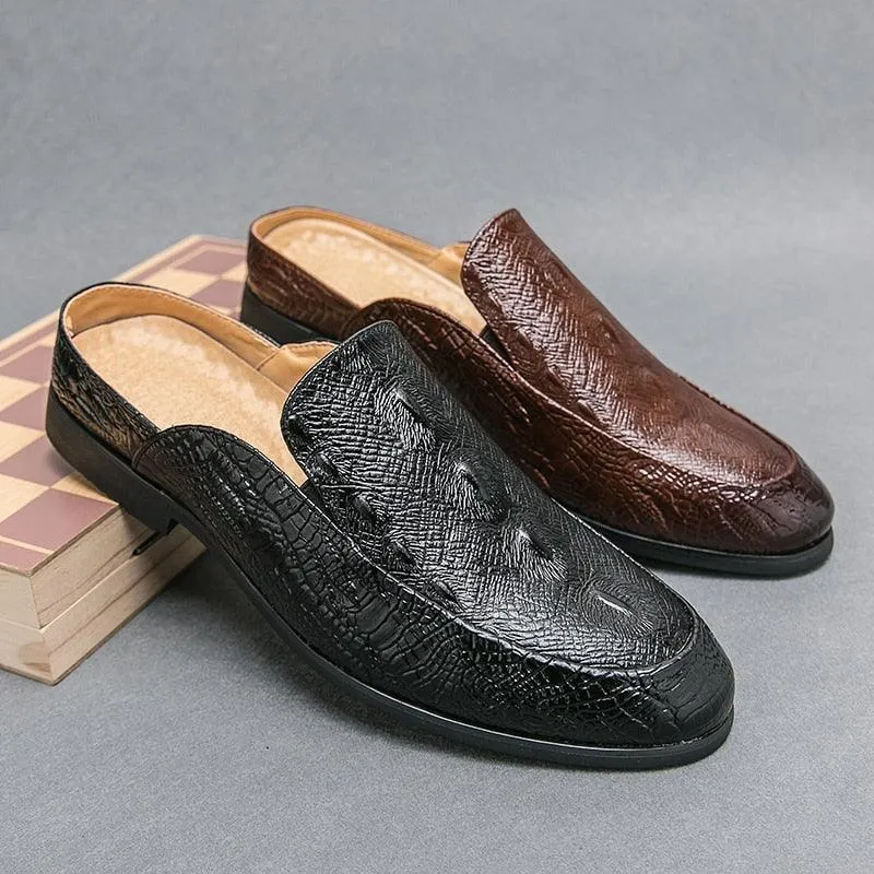 Mens Genuine Leather Slip On Loafers