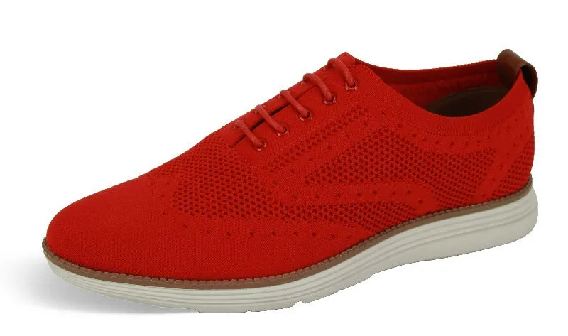 Men's Red Casual Lace-Up Shoes Soft Material Loafer by New York City