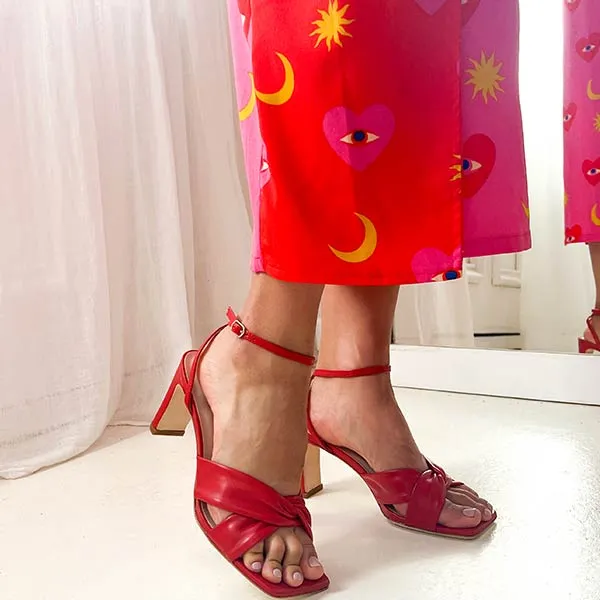 Mona Red | Soft leather sandal