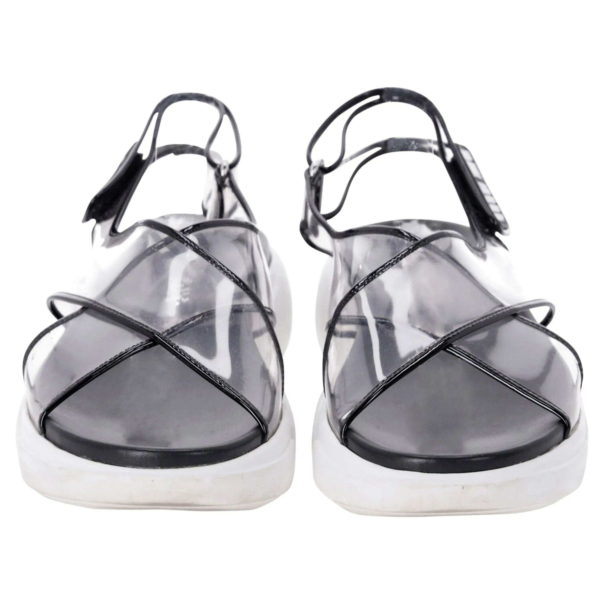 Prada Cloudbust Sandals in Clear Plastic