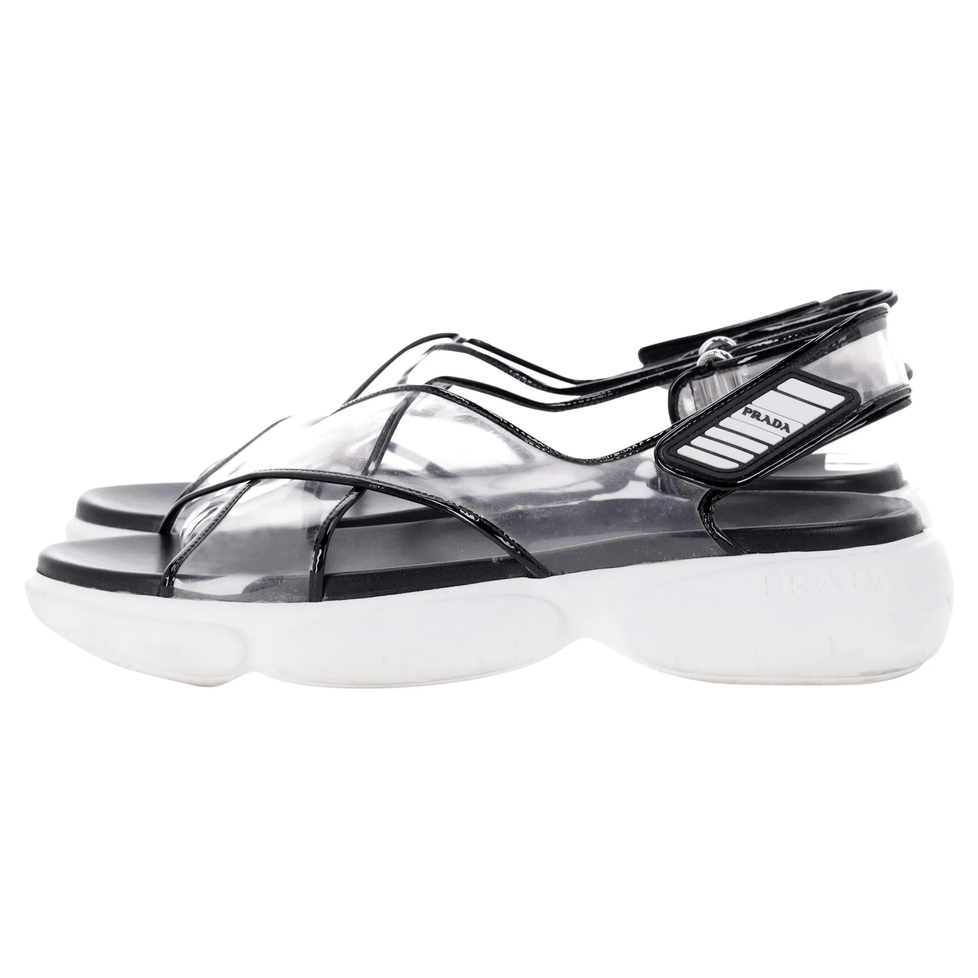 Prada Cloudbust Sandals in Clear Plastic