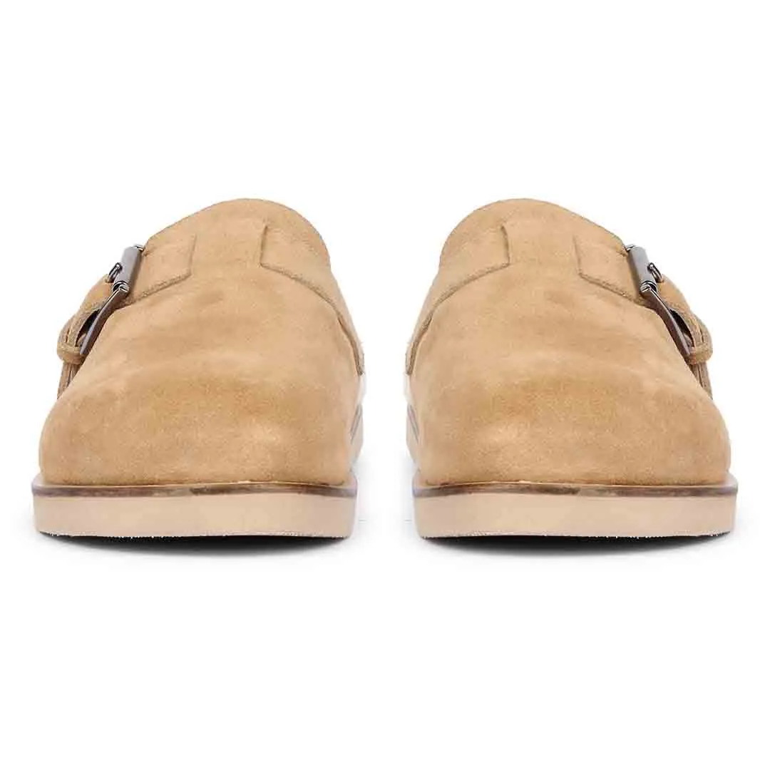 Saint Levy Fur Lining Beige Leather Sandal