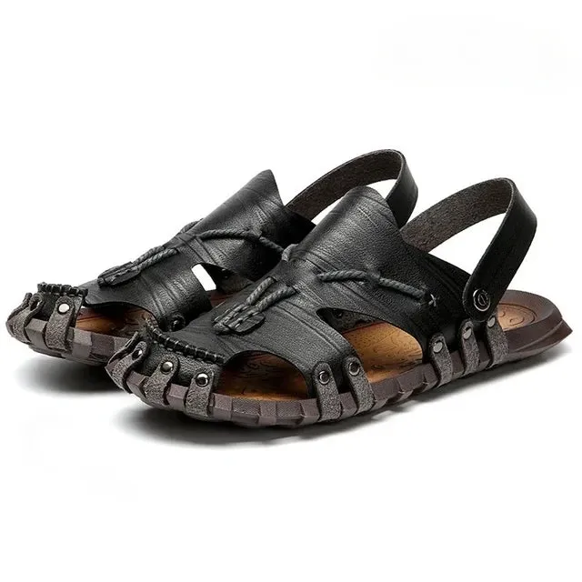 Soft Insole Leather Casual Sandals