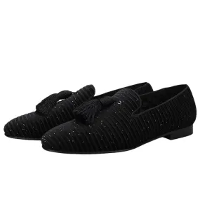 Striped Men Loafers With Tassel - Men Shoes