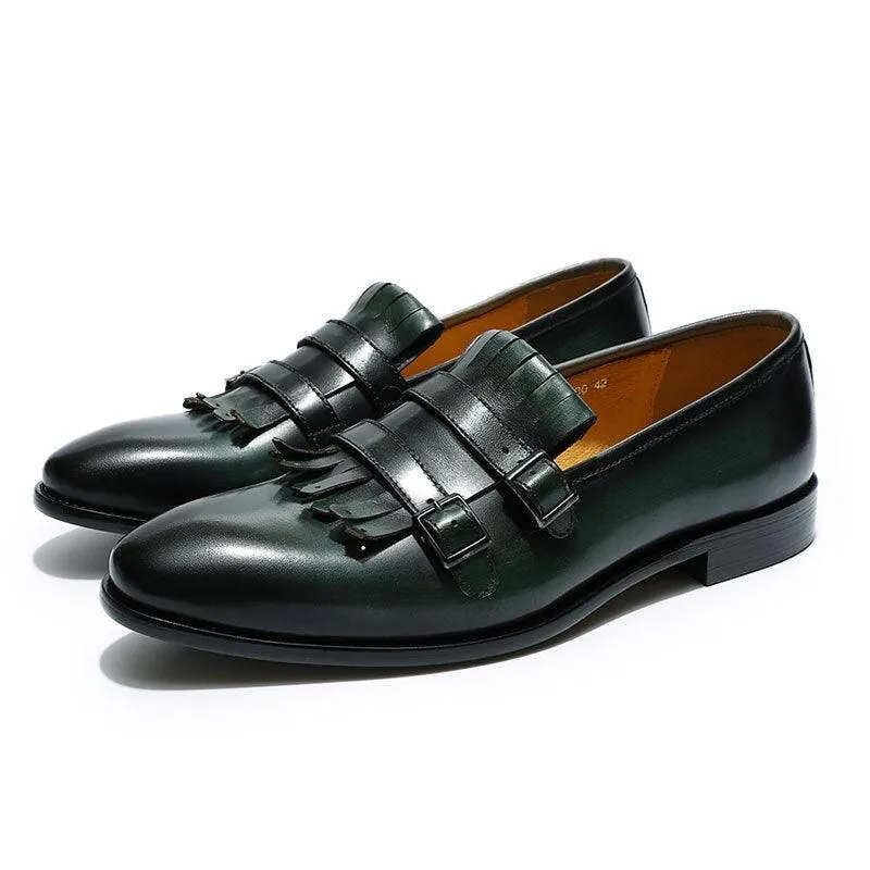 Tassel Monk Strap Loafers - Men Shoes