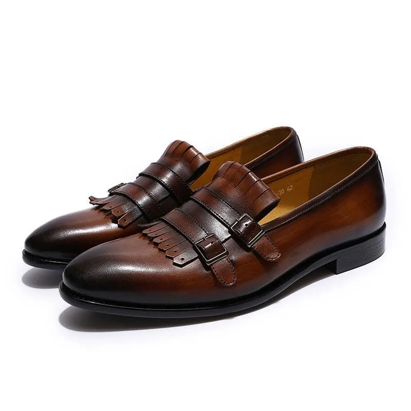 Tassel Monk Strap Loafers - Men Shoes