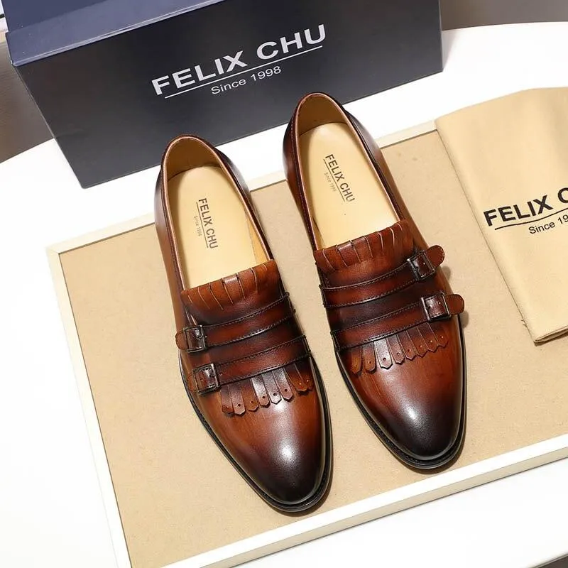 Tassel Monk Strap Loafers - Men Shoes