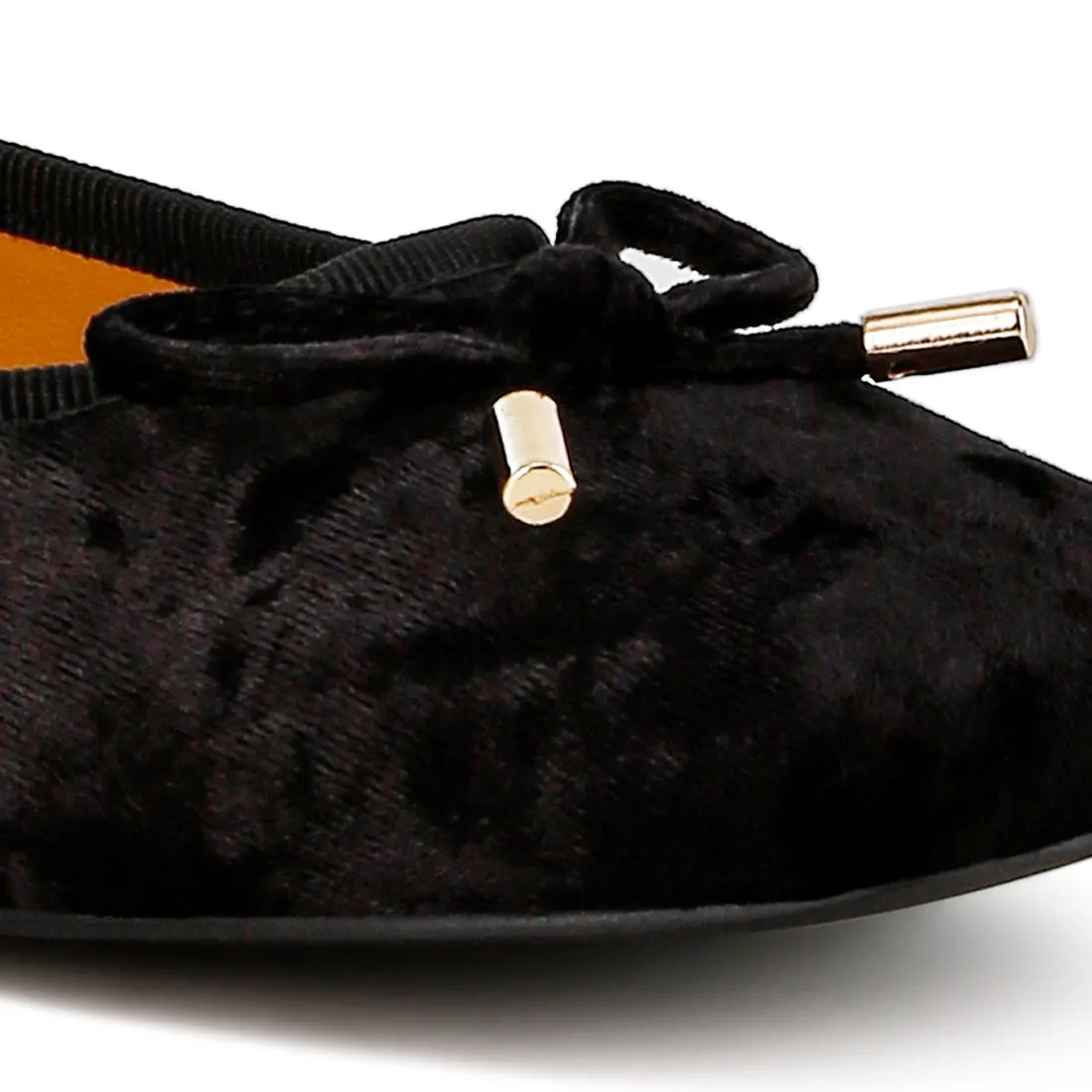 Velvet Bow Ballerinas