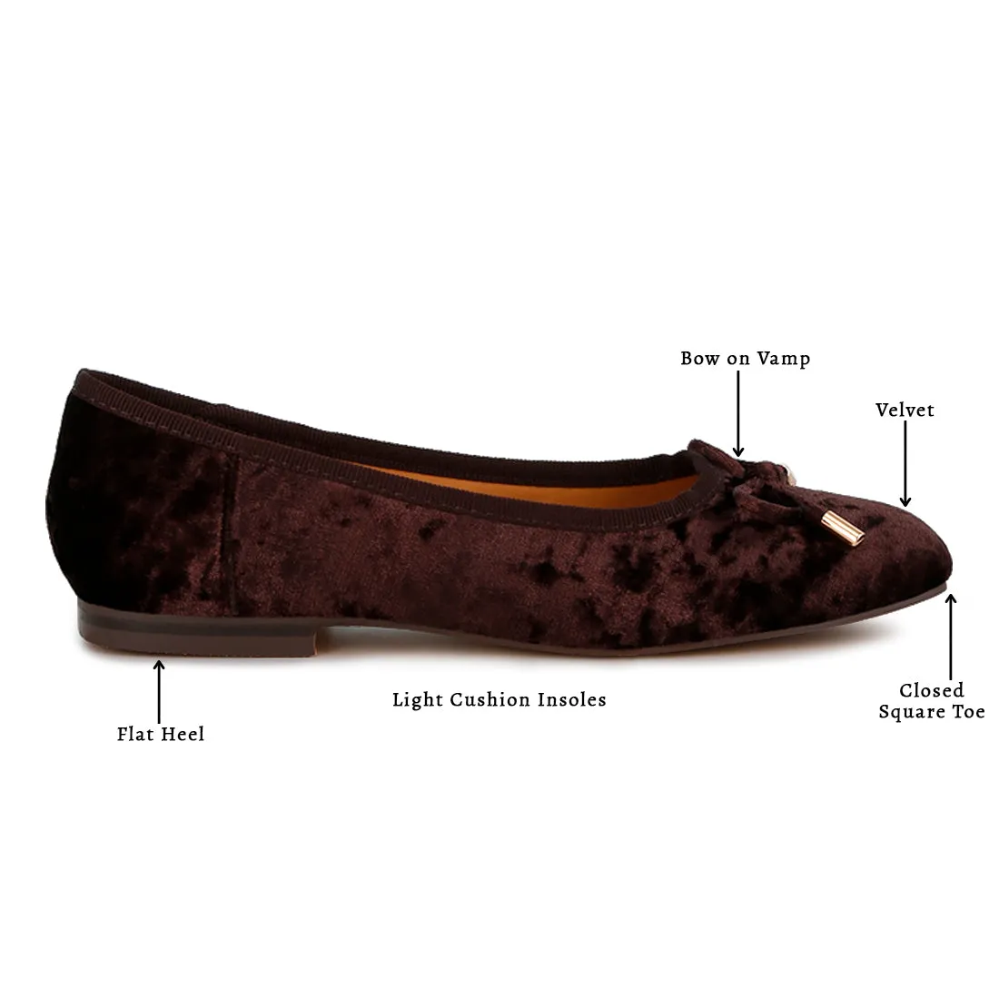 Velvet Bow Ballerinas