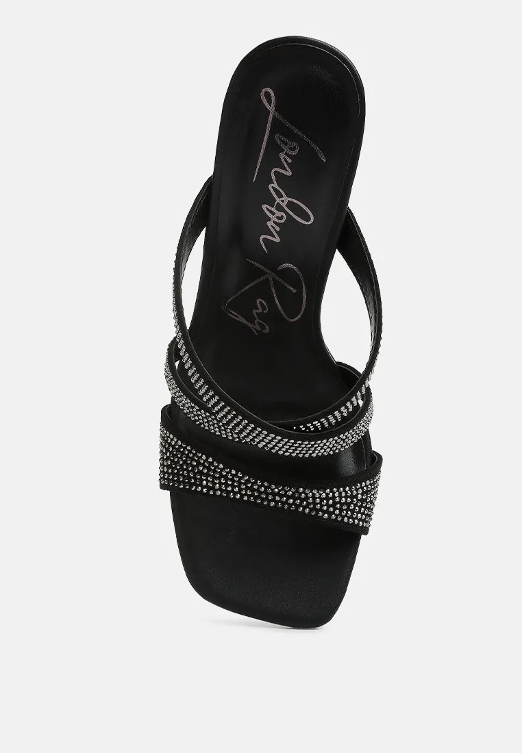 Wapit Rhinestone Embellished Straps Sandals