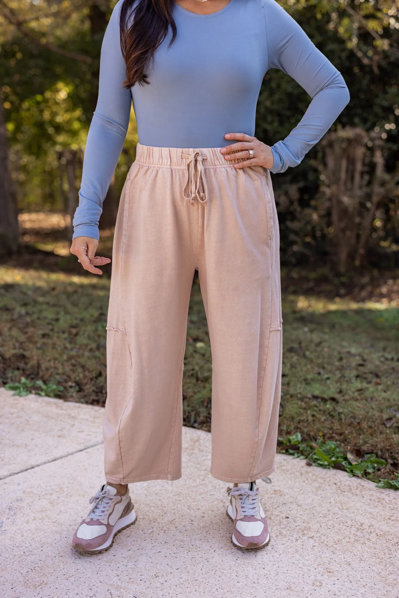 Washed Mauve Barrel Lounge Pants